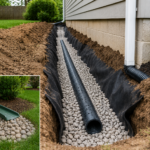 Residential drainage correction near foundation