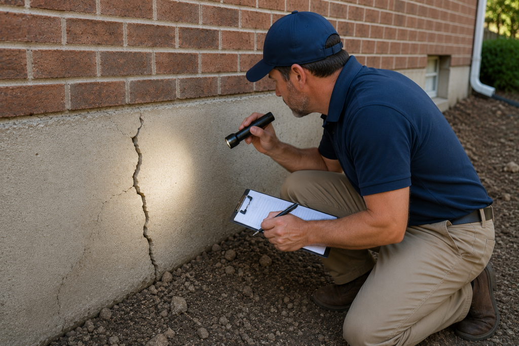 Professional foundation inspection of residential home