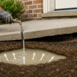 Slab foundation repair by mudjacking