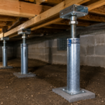 Steel pier installation for foundation stabilization
