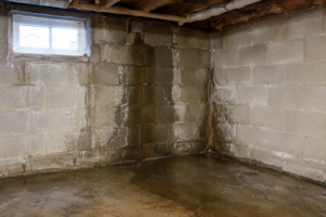 Water damage beneath residential home