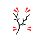 Cracked foundation indicating possible foundation movement
