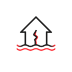Water damage beneath residential home