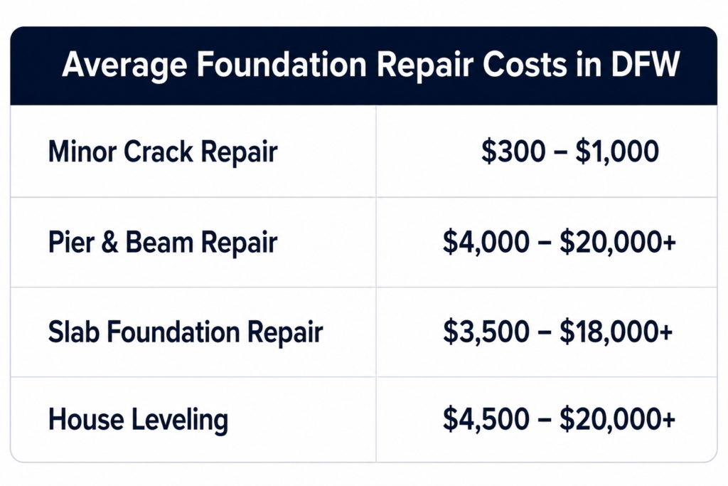 Average Foundation Repair Cost DFW