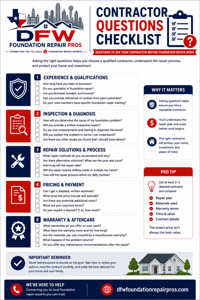Foundation Contractor Checklist before hiring