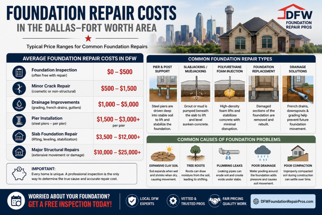 How Much Does Foundation Repair Cost in Dallas-Fort Worth? 4 The detailed cost of foundation repair in Dallas-Fort Worth
