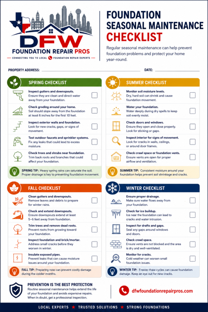 Foundation Seasonal Maintenance Checklist