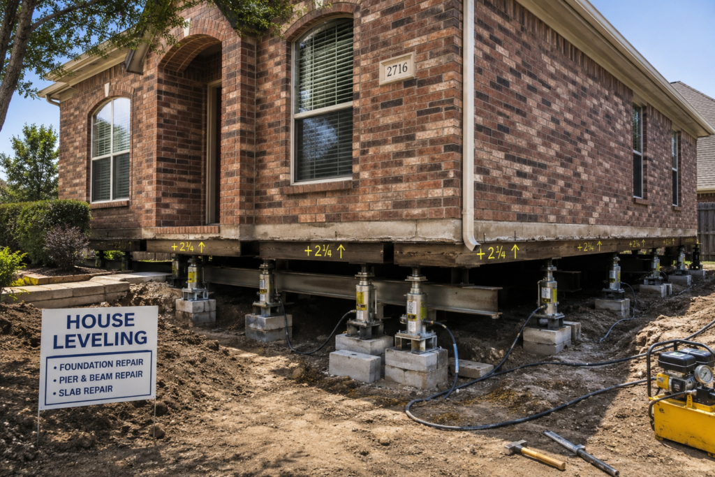 North Texas House receiving house leveling