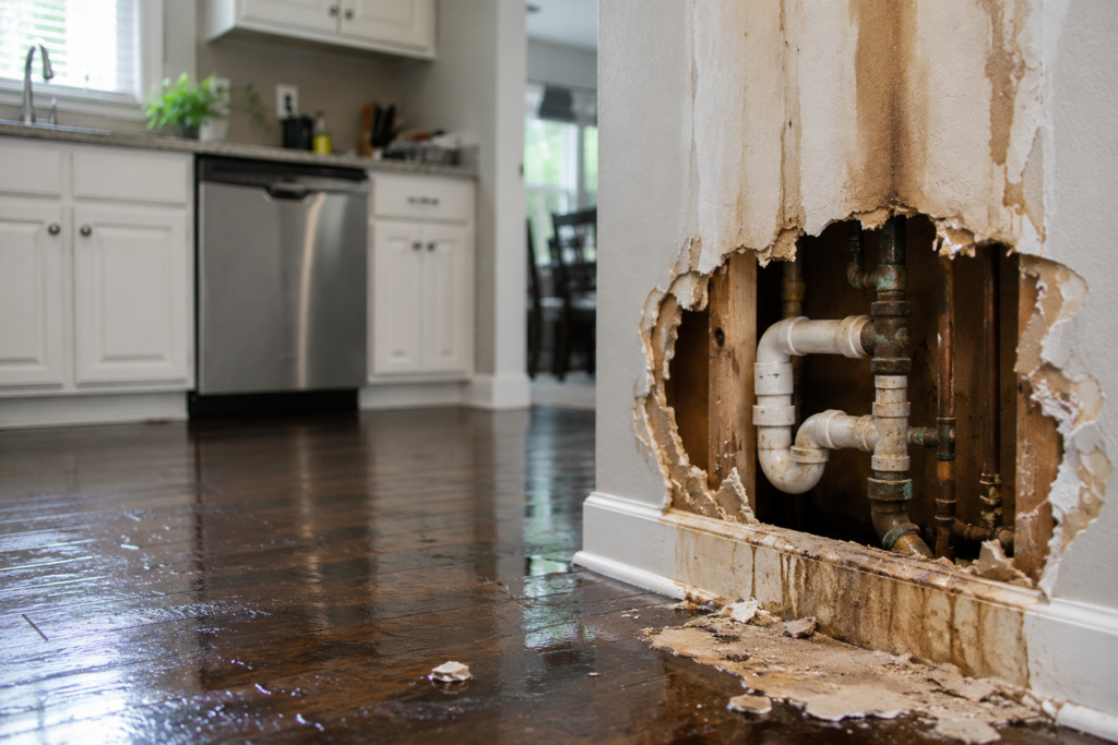 plumbing leak in house causing foundation damage